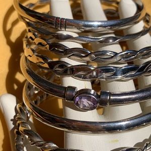 Sterling silver bangle bracelets